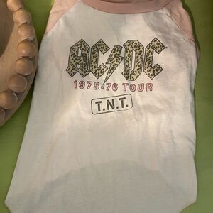 AC/DC leopard print dog outfit